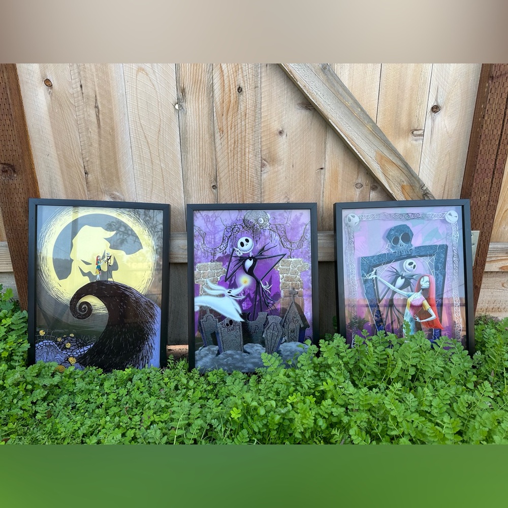 Disney Black and Purple Art Poster Set